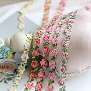 Multicolor Embroidered Floral Lace Trim Ribbon - 5 Styles 41% off